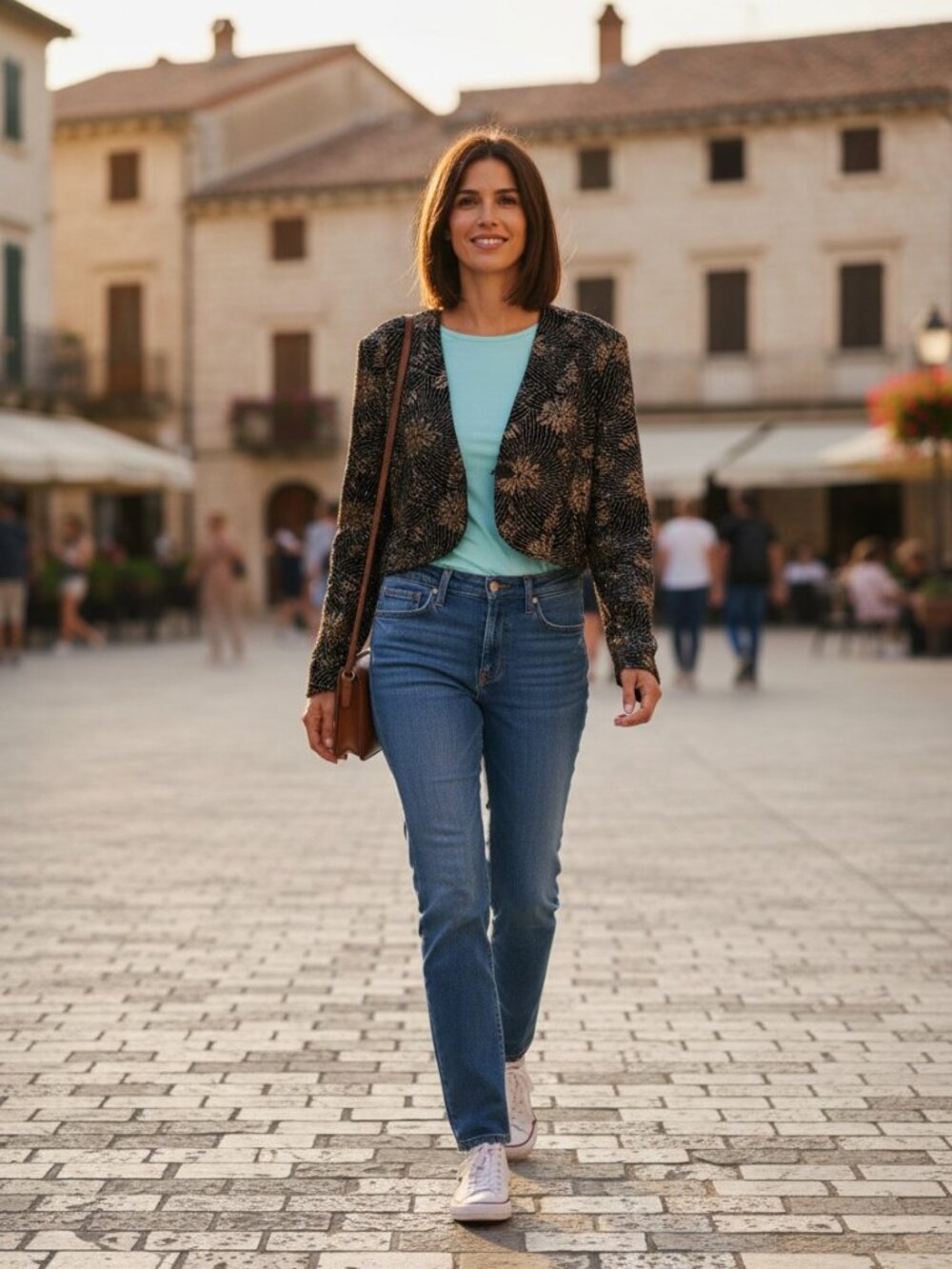 Vintage Bolero Shrug 70s Impressions of California Glitter Floral Velour